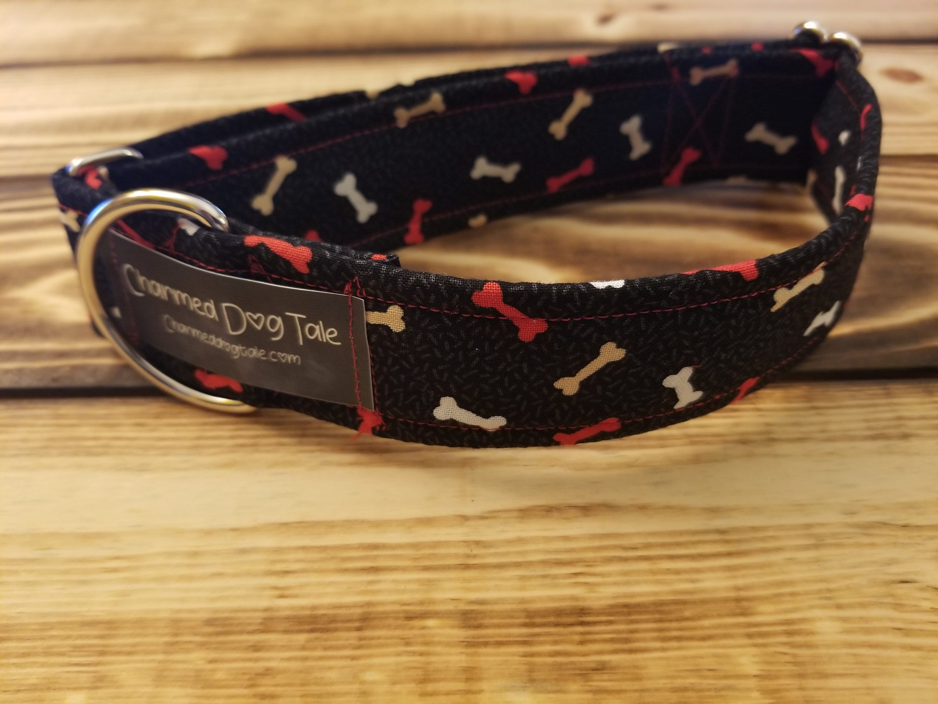 1328 Bad To The Bone No Buckle Slide Collar 1.5 Width, Pet Collar