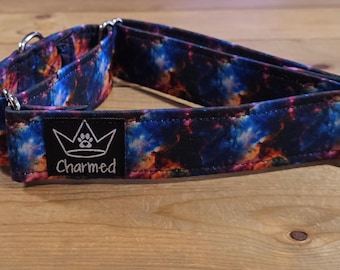 14"-27" Martingale Collar 1.5" Width, Pet Collar, Medium, Large, XL, Martingale Dog Collar, Galaxy, Nebula, Outerspace, Star Dog Collar