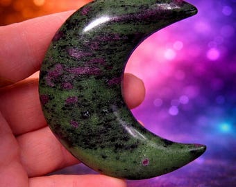 Ruby Zoisite Heart Carving, 4oz, 3.25" Wide, Beautiful Heart Carving, UV Reactive