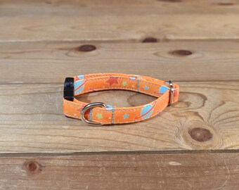 6"-12" Dog Collar 1/2" Width, Pet Collar, XS, Small, Cat, Dog Collar, Planet Collar, Saturn, Outerspace