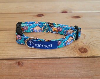 9"-17.5" Dog Collar 3/4" Width, Pet Collar, Small, Medium Collar, Tea, Bee Collar, Cottagecore, Bee's & Tea's