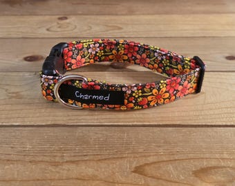 11"-22" Dog Collar 1" Width, Pet Collar, Small, Medium, Large Collar, Summer Collar, Floral Dog Collar, Cottagecore