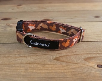 9"-18" Fall Dog Collar 3/4" Width, Pet Collar, Small, Cat, Dog Collar, Autumn Collar, Leaves, Seasonal Collar, Buckle Collar
