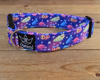 13"-26" Dog Collar 1.5" Width, Medium, Large, Big Dog Collar, Neon Bugs Collar