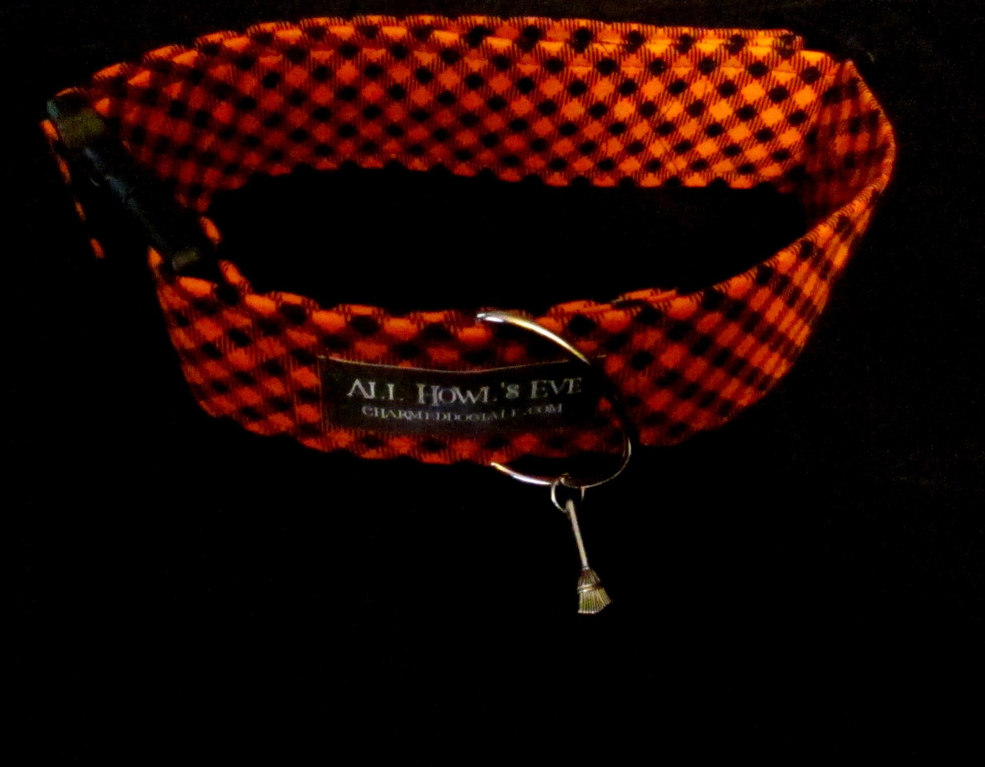 1630 All Howl's Eve Halloween Dog Collar 2 width, Fabric Collar, Pet