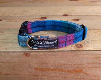 10"-20" Fido's Flannel Dog Collar 1" Width, Pet Collar, Small, Medium, Large, Dog Collar, Mammoth Flannel, Warm Collar, Plaid