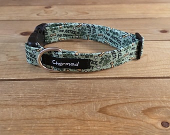 11"-22" Protest Dog Collar 1" Width, Small, Medium, Large, No Justice No Treats, Protest Collar, Paws For A Cause, Exclusive, Green