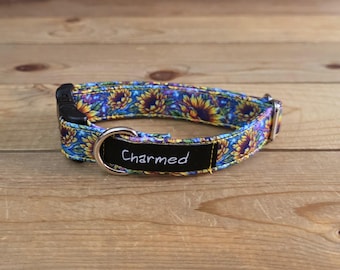 9"-18" Fall Dog Collar 3/4" Width, Pet Collar, Small, Cat, Dog Collar, Autumn Collar, Leaves, Seasonal Collar, Buckle Collar
