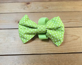 REGULAR Dog Bow Tie, Hook & Loop Closure, Cotton Bow Tie For Collar or Harness, Polka Dots