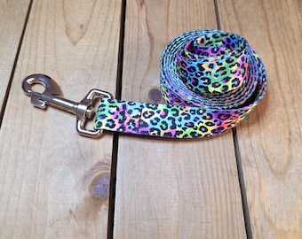 5ft Animal Print Leash, Wide Barrel Snap Hook, Patterned Webbing