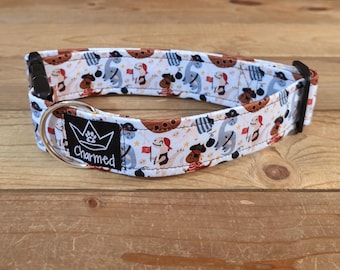 13"-26" Dog Collar 1.5" Width, Pet Collar, Medium, Large, Big Dog Collar, Pirate Dinosaur Dog Collar, Summer Collar, Colorful
