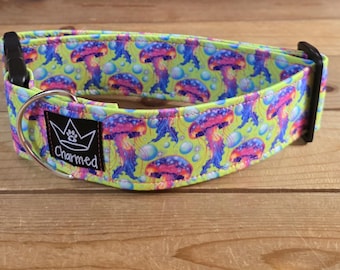 14"-28" Dog Collar 2" Width, Pet Collar, Medium, Large, XL Dog Collar, Jelly Fish, Ocean Dog Collar, Jellies
