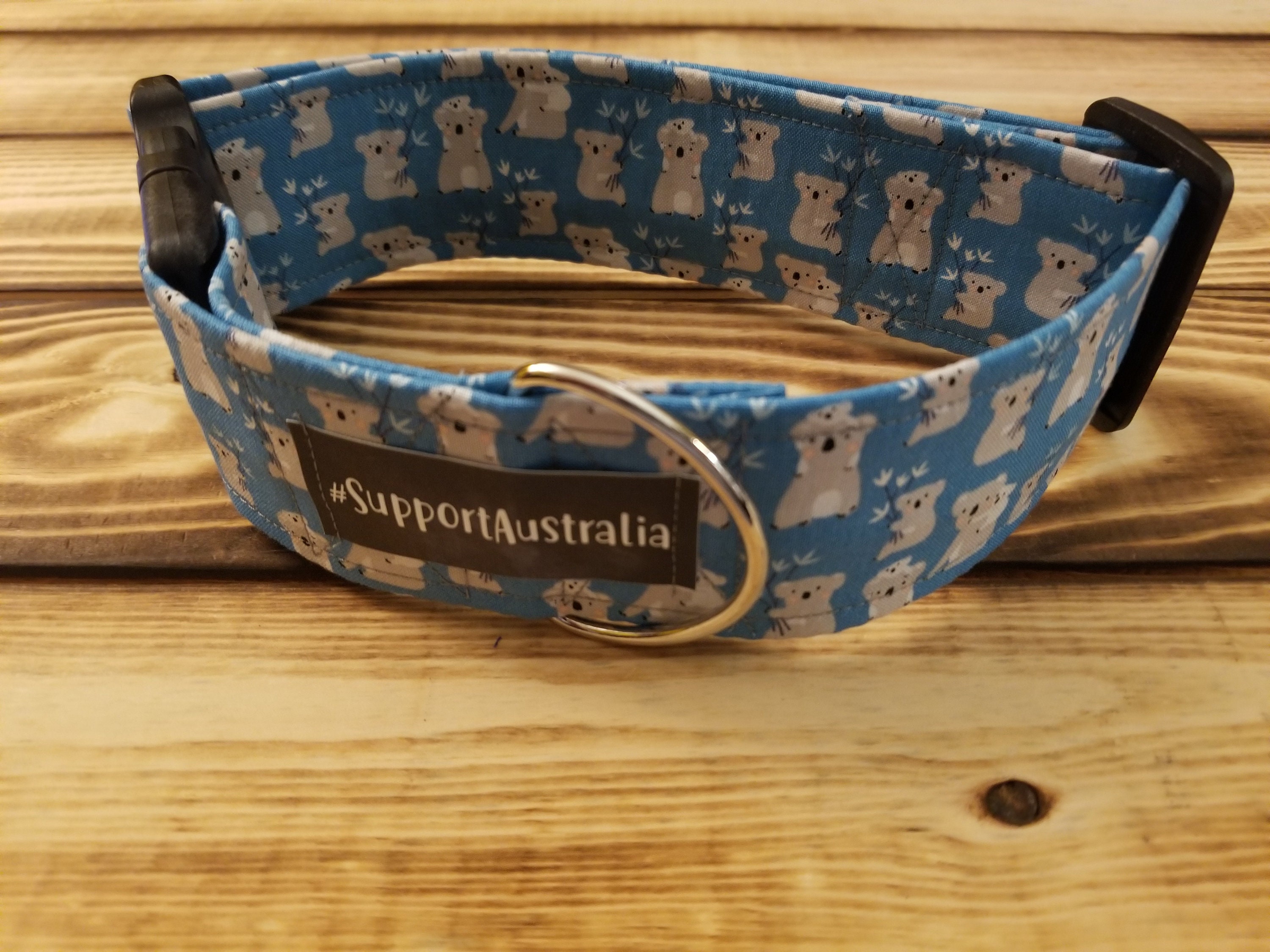 1528 SupportAustralia Dog Collar 2 Width, Fabric Collar, Martingale, Medium, Large, Help