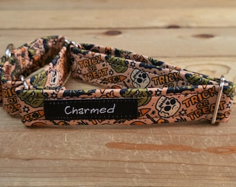 11"-21" Halloween Martingale Collar 1" Width, Pet Collar, Small, Medium, Large, Halloween, Holiday Martingale, Tricky or Treat, Spooky Dog