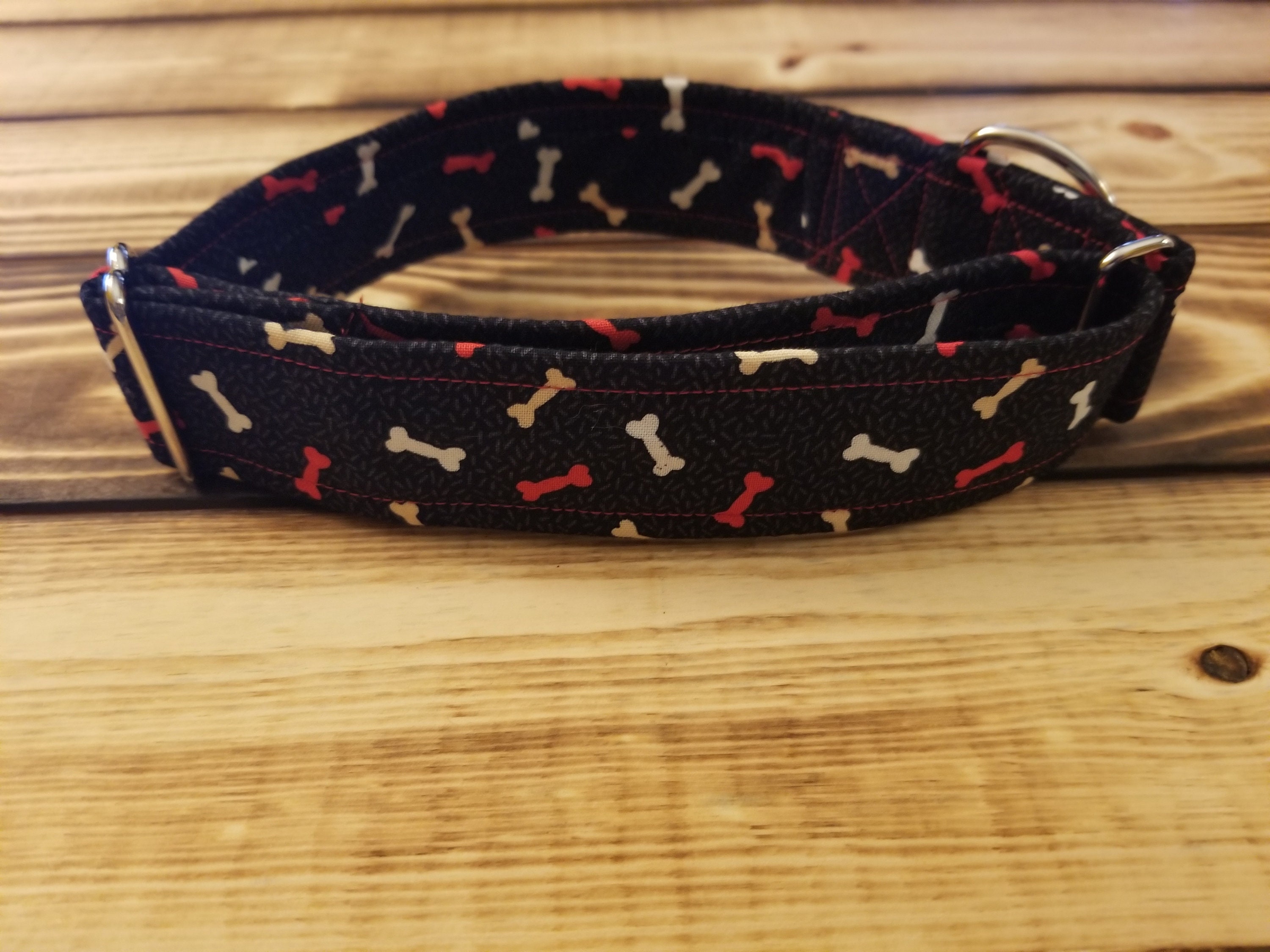 1328 Bad To The Bone No Buckle Slide Collar 1.5 Width, Pet Collar