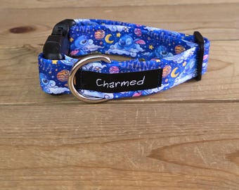 PETITE 9"-16" Dog Collar 1" Width, Pet Collar, Small, Fun Dog Collar, Cartoon Dog Collar, 626, Alien Dog, Buckle Dog Collar