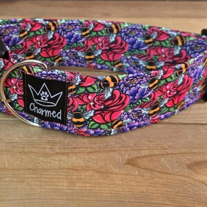 14"-28" Dog Collar 2" Width, Neon Collar, Medium, Large, XL, Summer Dog Collar, Floral Dog Collar, Bees, Flowers Buckle Collar, Roses