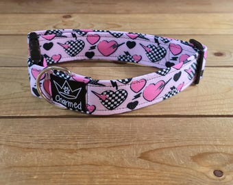 13"-26" Valentine's Day Collar 1.5" Width, Small, Medium, Large, XL, Holiday Collar, Love, Hearts, Woof You