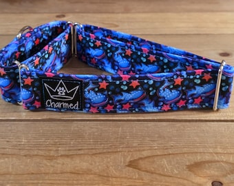 14"-27" Martingale Collar 1.5" Width, Pet Collar, Medium, Large, XL Dog Collar, Basking Shark, Ocean Martingale Collar, Whales