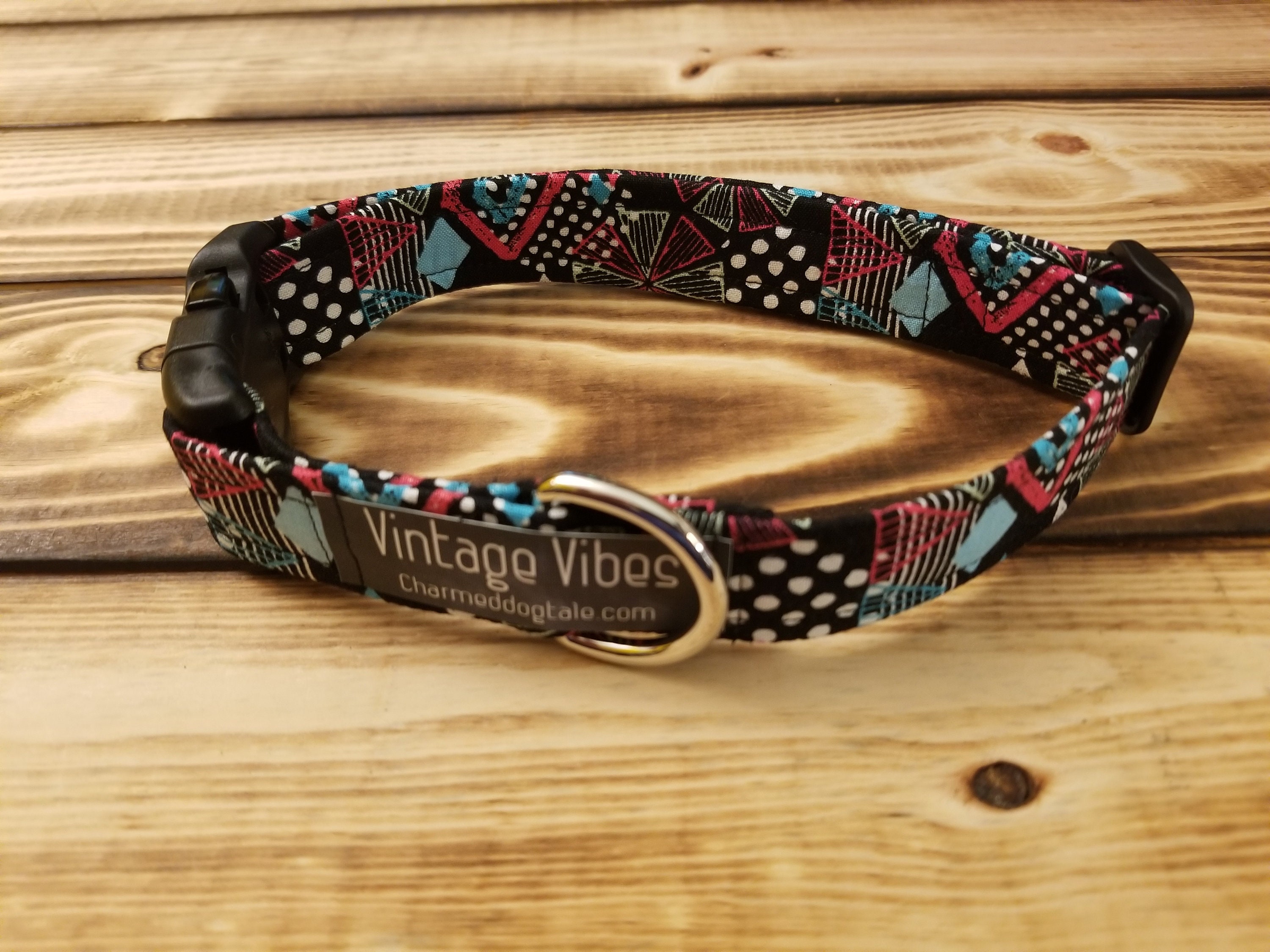 1325 80's Swag Dog Collar 1 Width, Pet Accessory, Fabric Collar, Pet