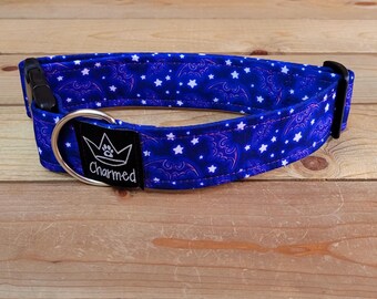13"-26" Halloween Dog Collar 1.5" Width, Pet Collar, Holiday Collar, Scary Dog Collar, Medium, Large, Seasonal Dog Collar, Halloween, PURPLE