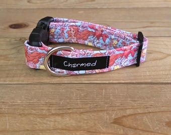 PETITE 9"-16" Dog Collar 1" Width, Pet Collar, Small, Fun Dog Collar, Mermaid Dog Collar, Cartoon, Throwback, Buckle Dog Collar, Ariel