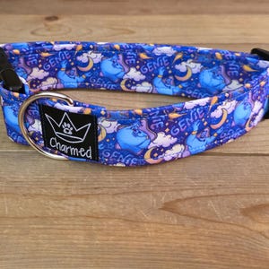 13"-26" Dog Collar 1.5" Width, Neon Collar, Medium, Large, XL, Summer Dog Collar, Genie, Buckle Dog Collar, Cartoons, Magic Carpet Ride