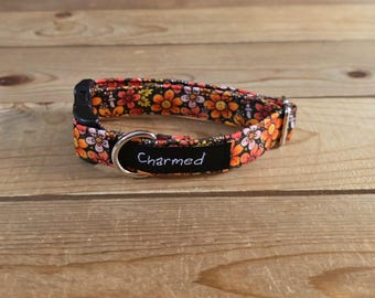 9"-18" Dog Collar 3/4" Width, Pet Collar, Small Dog Collar, Medium, Floral Dog Collar, Summer Vibes, Cottagecore