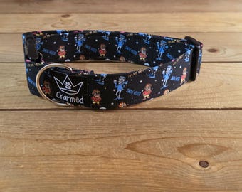 13"-26" Christmas Dog Collar 1.5" Width, Pet Collar, Small, Medium, Large Dog Collar, Holiday Collar, Side Release Buckle, Santa, Lights
