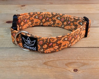 13"-26" Dog Collar 1.5" Width, Pet Collar, Medium, Large, XL, Fun Dog Collar, Dinosaur Fossil, Buckle Dog Collar, Dinosaur Dog Collar