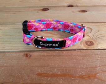 8"-16" Valentine's Day Dog Collar 3/4" Width, Pet Collar, Small, Medium, Collar, Holiday Collar, Doggy Love Collar, Woof You