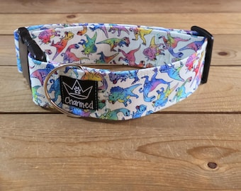 14"-28" Dog Collar 2" Width, Pet Collar, Medium, Large, Big Dog Collar, Dinosaur Collar, Dino, T-Rex