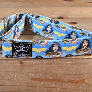 14"-27" Martingale Collar 1.5" Width, Pet Collar, Medium, Large, Big Dog Collar, Comic Martingale, Wonder, Woman, 80's Throwback, Superhero