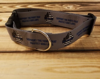 1.5" Width 14"-27" Police K9 Dog Collar or Martingale, Designer Collar, One of a Kind, 1.5 Inch Width, Police Dog