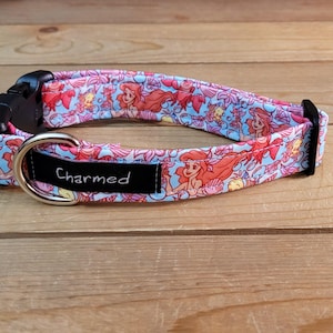 11"-22" Dog Collar 1" Width, Pet Collar, Medium, Small, Large, Big Dog Collar, Little Mermaid Dog Collar, Summer, Ariel, Movie Dog Collar