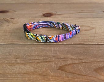 5.5"-10" Breakaway Collar 3/8" Width, Pet Collar, XS, Small, Cat, Tiny Collar, Kittens, Teacup, Breakaway Collar, Kitty, Colorful, Spectrum