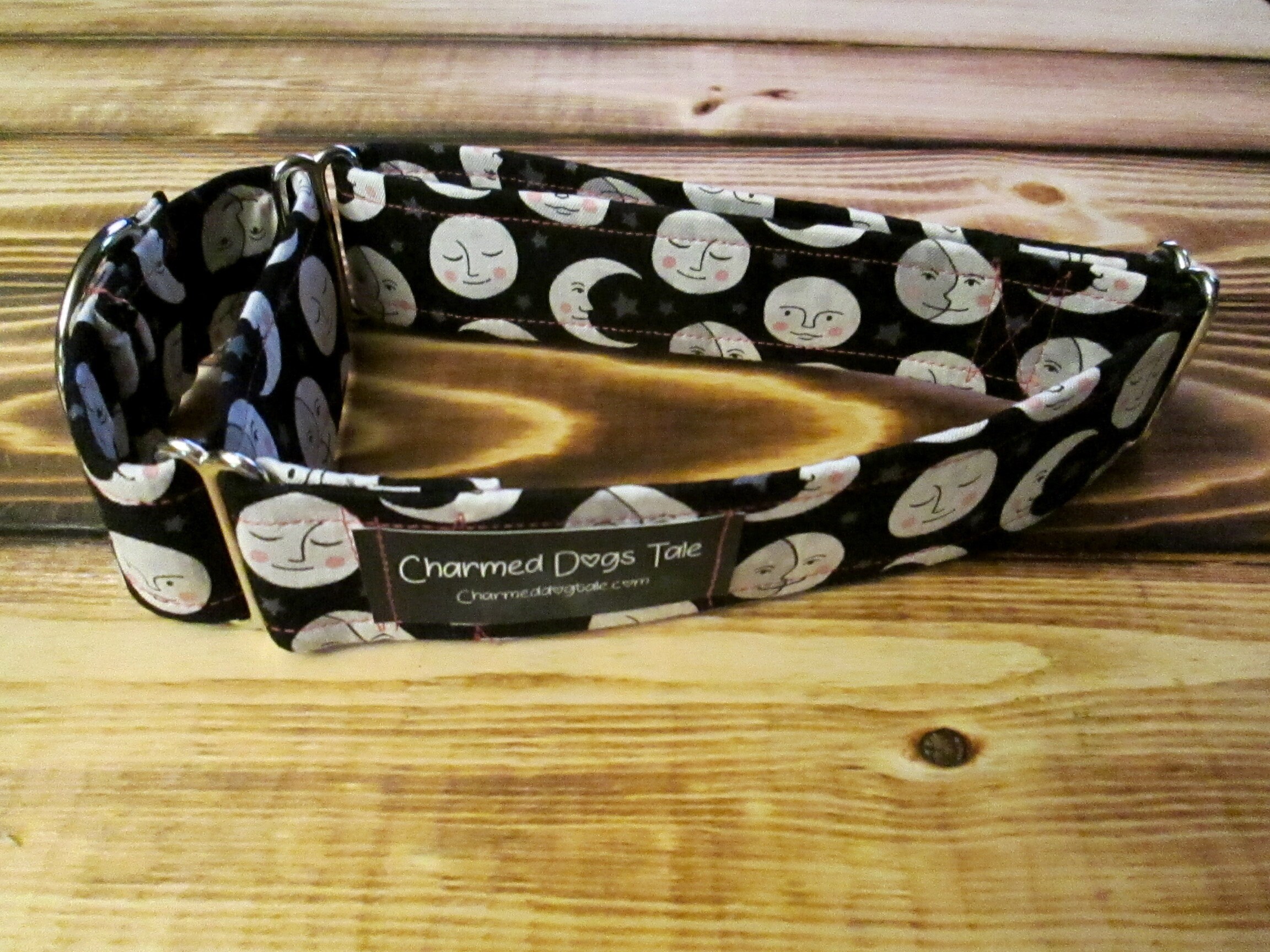 1529 Summer Moon Martingale Collar 1.5 width, Fabric Dog Collar