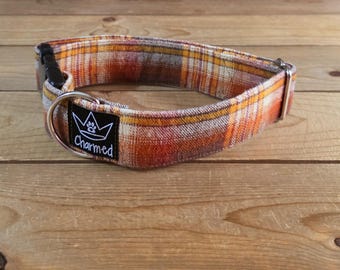13"-26" Fido's Flannel Dog Collar 1.5" Width, Pet Collar, Small, Medium, Large, XL, Dog Collar, Mammoth Flannel, Warm Collar, Plaid