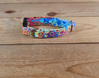 6"-12" Spectrum Collar 1/2" Width, Pet Wear, XS, Small, Cat, Dog Collar, Kittens, Teacup Pup, Colorful, Fun,