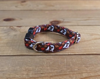 6"-12" Fall Dog Collar 1/2" Width, Pet Collar, XS, Small, Cat, Dog Collar, Autumn Collar, Leaves, Seasonal, Buckle Collar