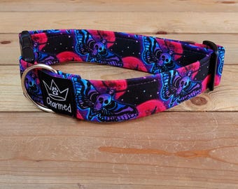 13"-26" Halloween Dog Collar 1.5" Width, Pet Collar, Holiday Collar, Scary Dog Collar, Medium, Large, Seasonal Dog Collar, Halloween