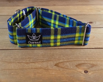 15"-27" Fido's Flannel Martingale Collar 2" Width, Pet Collar, Small, Medium, Large, XL, Dog Collar, Snuggle Flannel, Warm Collar, Plaid