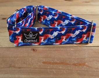 15"-28" Martingale Collar 2" Width, Pet Collar, Medium, Large, XL Dog Collar, 4th of July, Patriotic, Red White & Blue, Martingale Collar