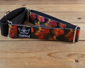 15"-28" Holographic Martingale Collar 1.5" Width, Medium, Large, XL, Colorful, Waterproof Ottertex Lined