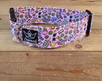 14"-28" Dog Collar 2" Width, Pet Collar, Medium, Small, Large, Big Dog Collar, Summer Vibes, Summer Collar, Pink
