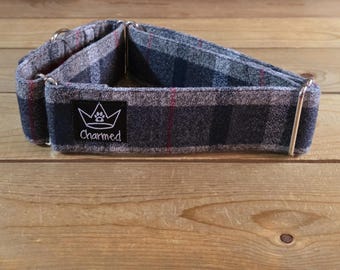 15"-28" Fido's Flannel Martingale Collar 2" Width, Pet Collar, Small, Medium, Large, XL, Dog Collar, Mammoth Flannel, Warm Collar, Plaid