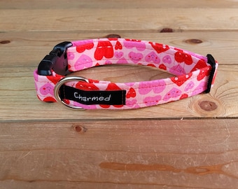 10"-20" Valentine's Day Dog Collar 1" Width, Pet Collar, Small, Medium, Large, Collar, Holiday Collar, Doggy Love Collar, Woof You
