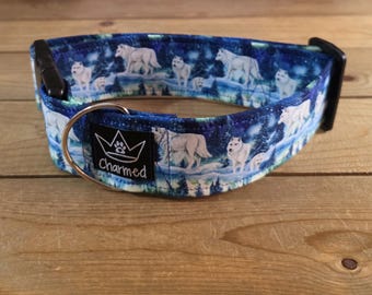 14"-28" Winter Dog Collar 2" Width, Pet Collar, Small, Medium, XL, Large Dog Collar, Winter Dog, Seasonal Buckle Collar, Snowflake