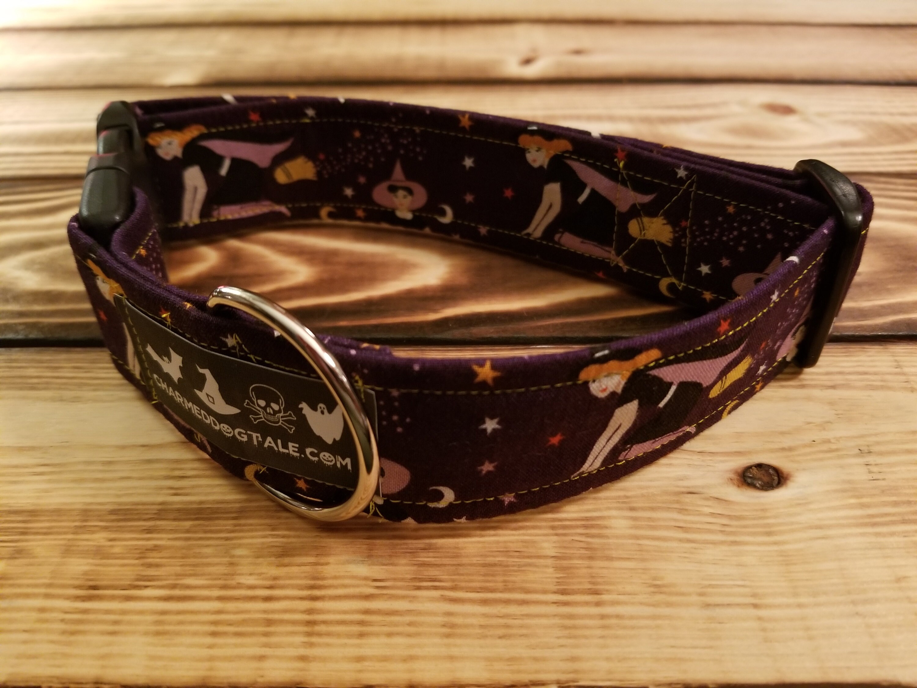 1426 Halloween Dog Collar 1.5 width, Pet Collar, Fabric Collar, Pet