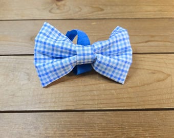 REGULAR Dog Bow Tie, Hook & Loop Closure, Cotton Bow Tie For Collar or Harness, Plaid